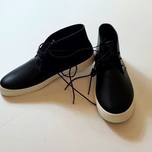 Express men black with white sole leather sneaker
